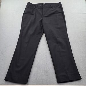 Roz & Ali Dress Pants Women 12 Black Cotton Stretch Mid Rise Straight Leg Office